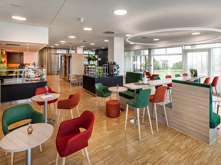 Interieurfotografie der Sitznischen, Bäckerei Eicherts Göppingen