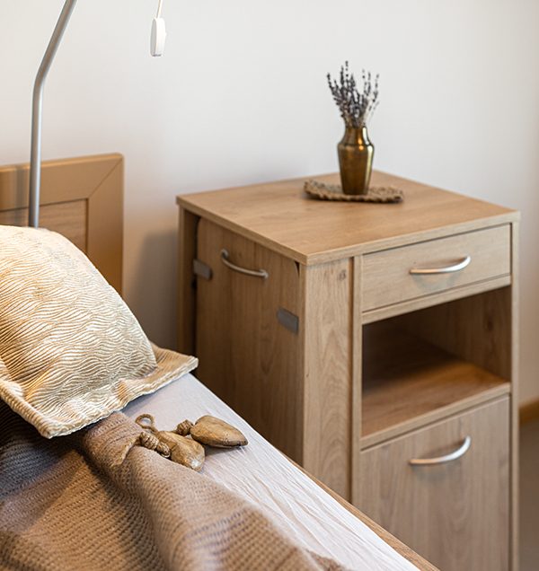 Detailaufnahme Tischdekoration im Speisesaal, Pflegeheim Hechinger Eck