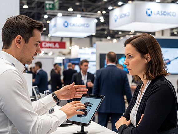 Dynamische Messefotografie am Stand