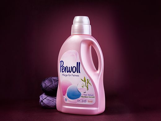 Werbefotografie Perwoll Flasche - High-End Produktinszenierung